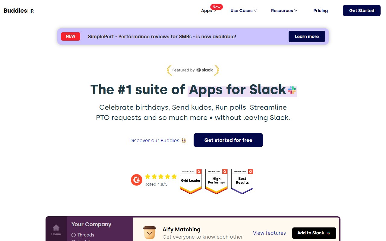 BuddiesHR Review (2025): Boost Your Team Culture with Slack Apps!